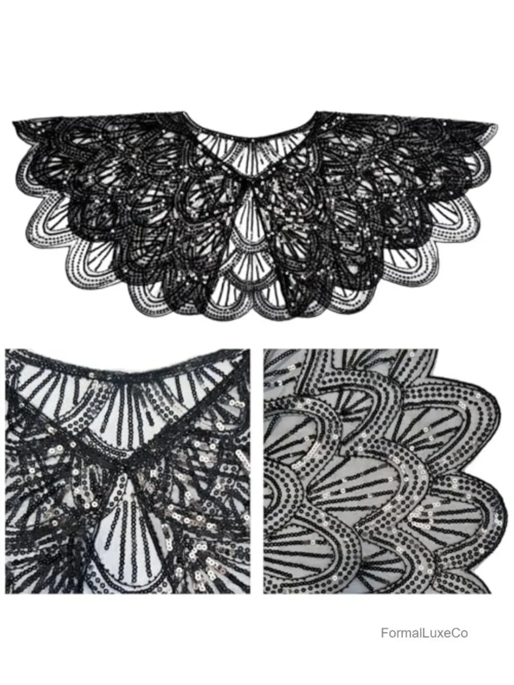 Sequined Flapper Cape Shawl for Weddings